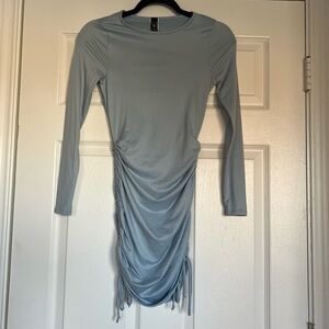 Baby Blue • Ruched Babe Long Sleeve Mini Dress from Windsor • Used • Small